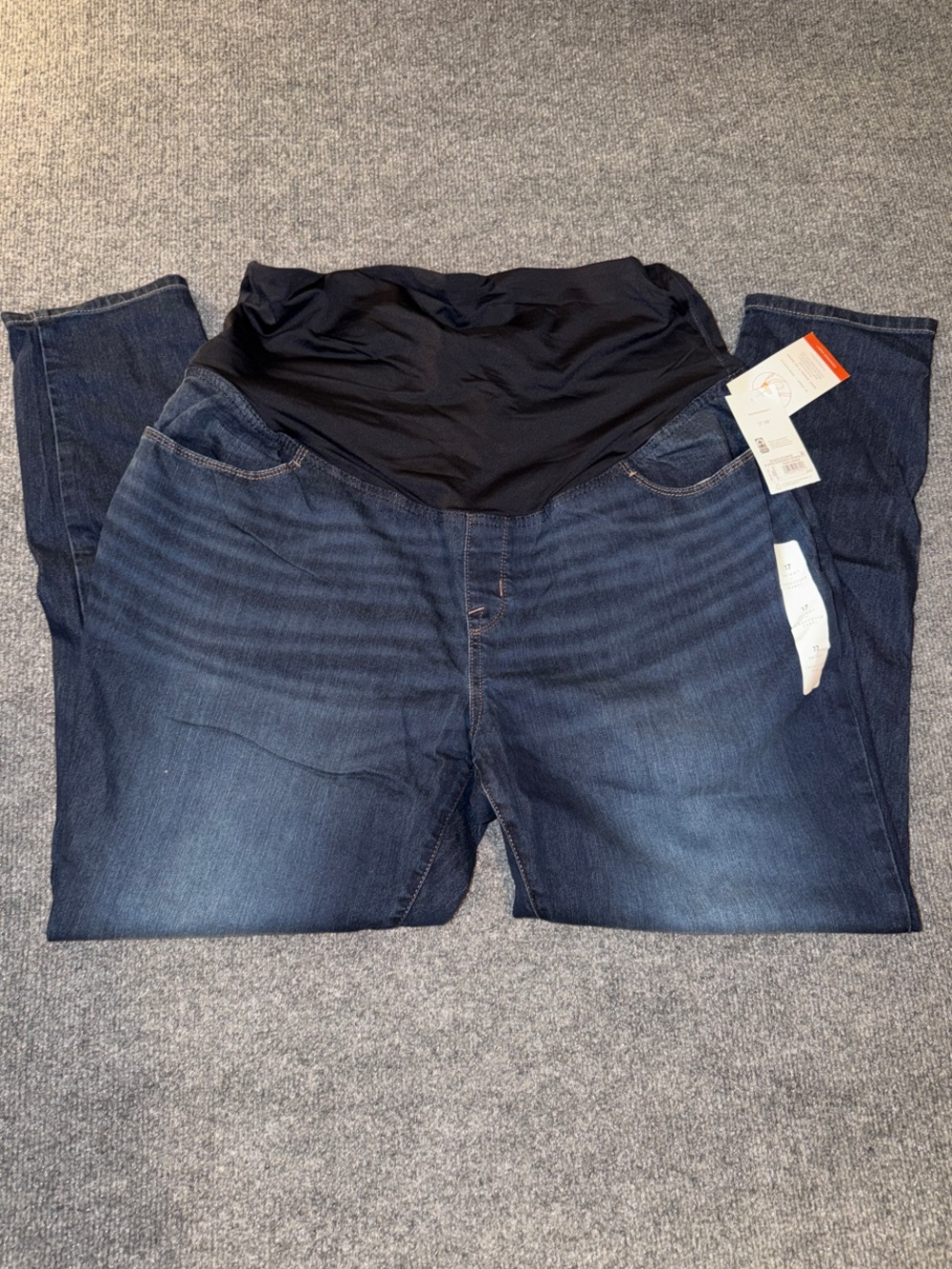 Isabel Dark Blue Maternity Skinny Jeans with Stretch Panel Sz 17 #302
